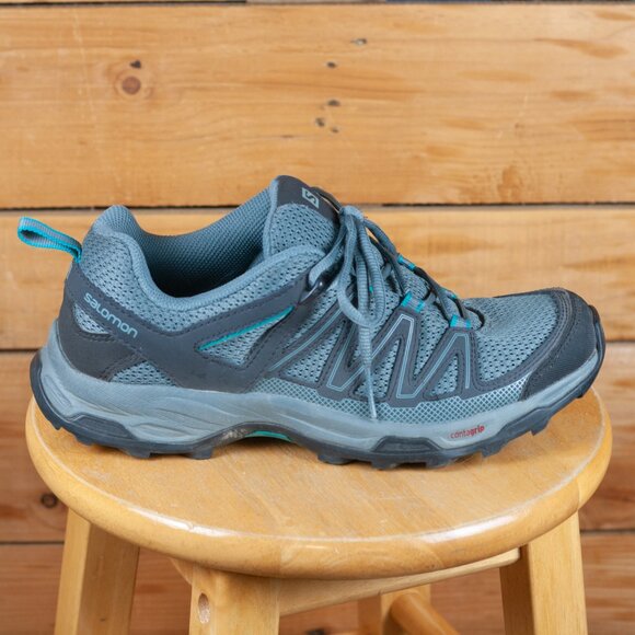 Salomon Pathfinder Trail Running Shoes in Grey & Blue - Women's EU 41 US 9 - Picture 2 of 9